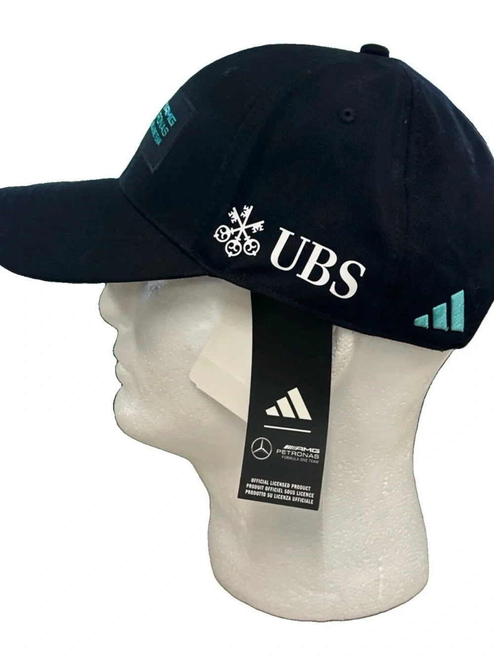 NEW Mercedes-AMG Petronas F1 Team Adidas Hat Black Racing Adjust Snapback NWT